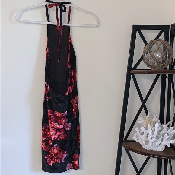 NWOT Fashion Nova Velvet Halter Mini Dress - Picture 9 of 9
